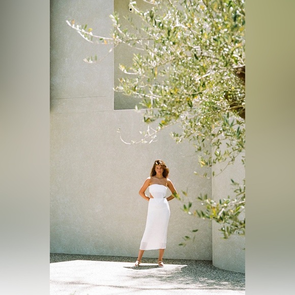 Sabo Penelope Skirt Women's Size Medium White Pleated High-Waisted Midi NWOT - Picture 3 of 13